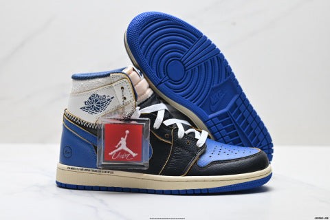 Union x nike Air Jordan 1 Retro high-top skate shoes Breathable, non-slip basketball shoes