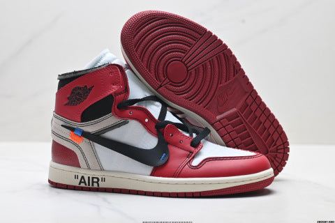 Off White x Nike Air Jordan 1 Retro sneakers Versatile, casual, and sporty—perfect for basketball and everyday wear.