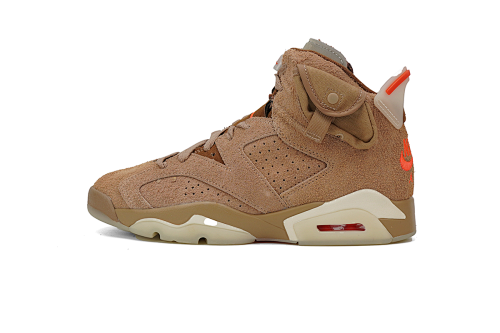 Nike Air Jordan 6 British Khaki sports shoes Breathable, shock-absorbing, non-slip, and durable basketball shoes.